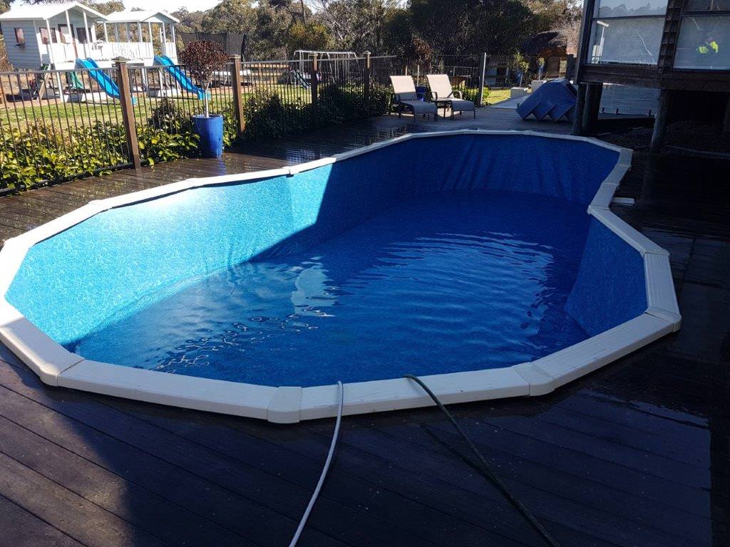 above ground pool liner loose at top